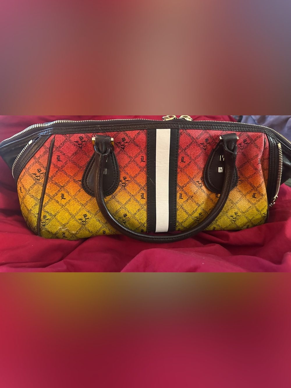 Pre-loved L.A.M.B. Gwen Stefani Esquivel Rasta Shoulder Bag Satchel Designer